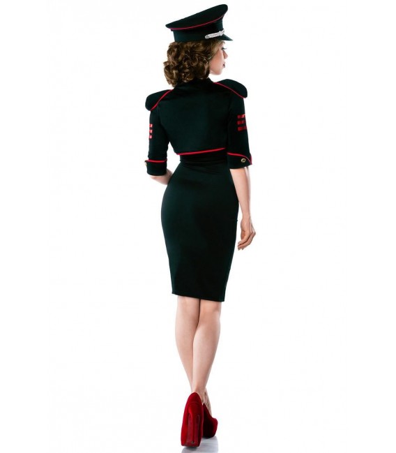 Military-Kleid mit Jacke schwarz/rot - 50000 - Bild 3