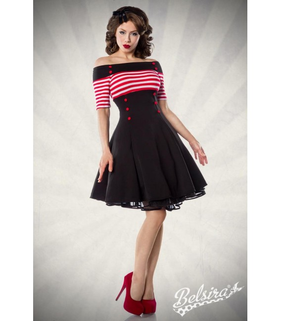 Vintage-Kleid schwarz/rot/weiß - 50001 - Bild 6