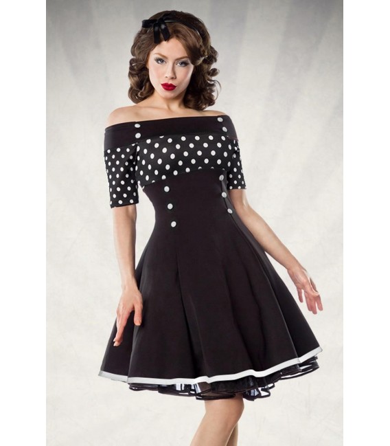 Vintage-Kleid schwarz/weiß/dots - 50006 - Bild 6