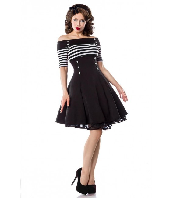 Vintage-Kleid schwarz/weiß/stripe - 50006 - Bild 2
