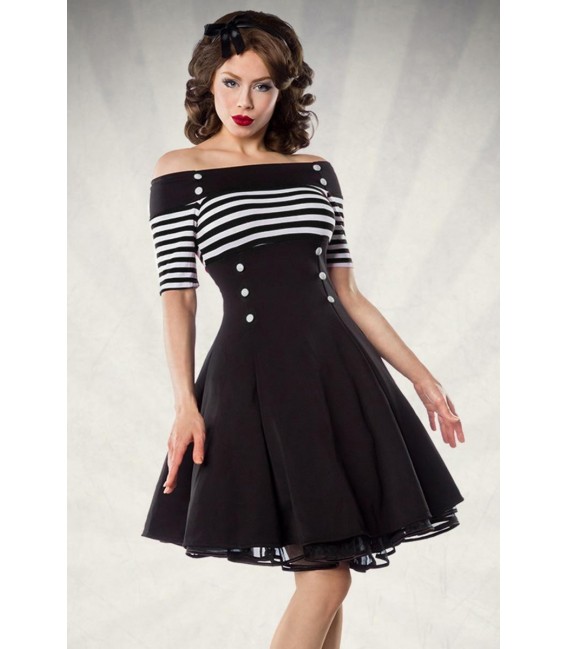 Vintage-Kleid schwarz/weiß/stripe - 50006 - Bild 6