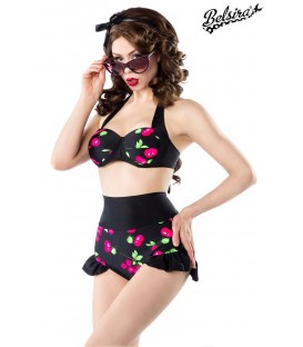 Vintage-Bikini mit Kirschmuster schwarz/pink - 50016 - Bild 1