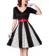 Godet-Kleid weiß/schwarz/rot - 50022 - Bild 7