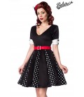 Godet-Kleid schwarz/weiß/rot - 50022
