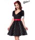 Godet-Kleid schwarz/weiß/rot - 50022 - Bild 1