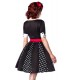 Godet-Kleid schwarz/weiß/rot - 50022 - Bild 3