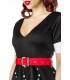 Godet-Kleid schwarz/weiß/rot - 50022 - Bild 4