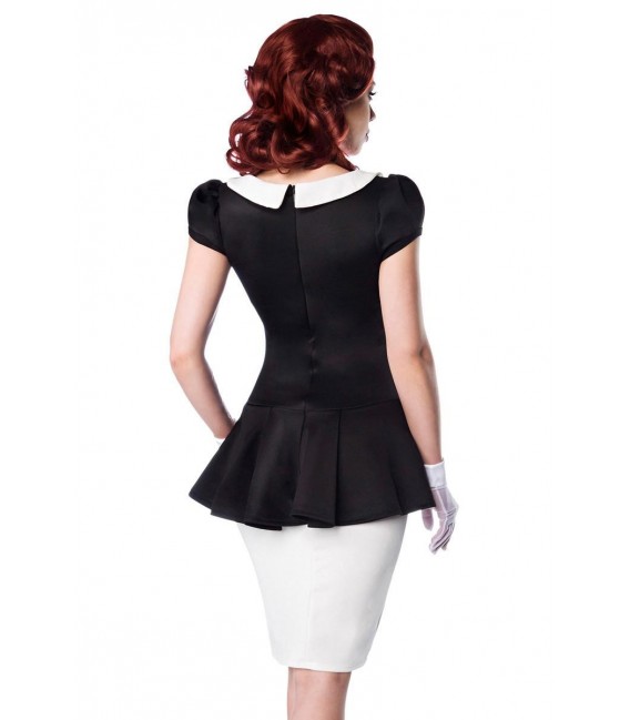 Kleid mit Bubikragen schwarz/weiß - 50023 - Bild 3