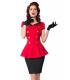 Kleid mit Bubikragen rot/schwarz - 50023 - Bild 2