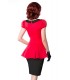 Kleid mit Bubikragen rot/schwarz - 50023 - Bild 3