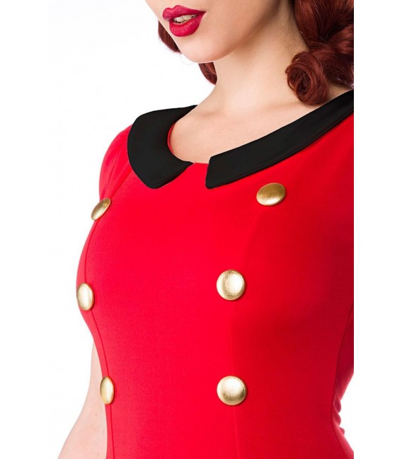 Kleid mit Bubikragen rot/schwarz - 50023 - Bild 4