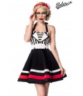 Neckholder-Kleid schwarz/weiß - 50024