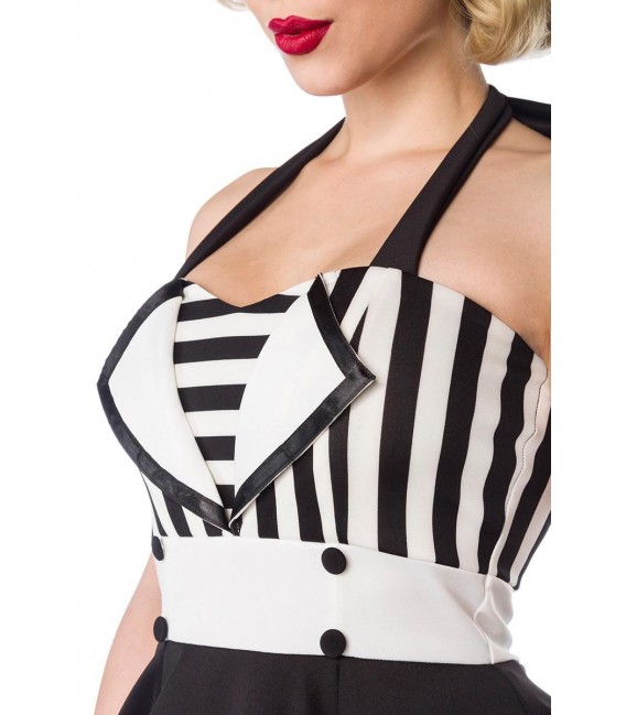 Neckholder-Kleid schwarz/weiß - 50024 - Bild 4