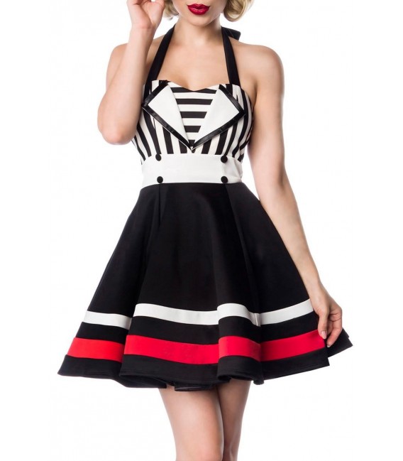 Neckholder-Kleid schwarz/weiß - 50024 - Bild 7