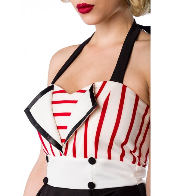 Neckholder-Kleid schwarz/rot/weiß - 50024 - Bild 4