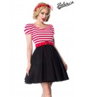 Jersey Kleid schwarz/weiß/rot - 50025