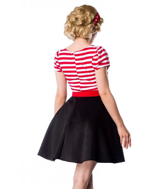 Jersey Kleid schwarz/weiß/rot - 50025 - Bild 3