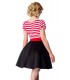 Jersey Kleid schwarz/weiß/rot - 50025 - Bild 3