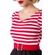 Jersey Kleid schwarz/weiß/rot - 50025 - Bild 4