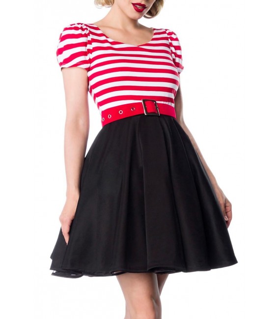 Jersey Kleid schwarz/weiß/rot - 50025 - Bild 7