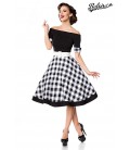 schulterfreies Swing-Kleid schwarz/weiß - 50048