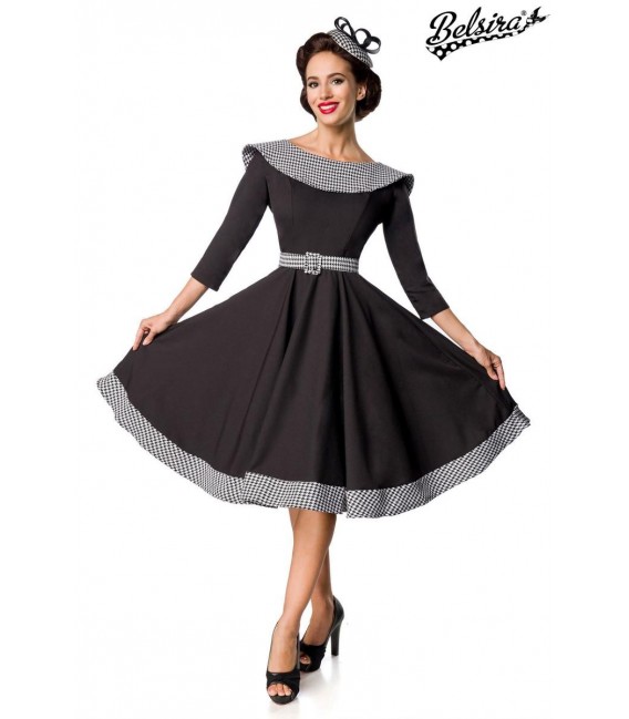 Premium Vintage Swing-Kleid schwarz/weiß - 50172 - Bild 1