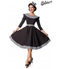 Premium Vintage Swing-Kleid schwarz/weiß - 50172
