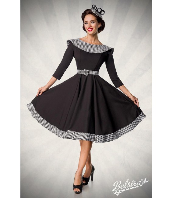 Premium Vintage Swing-Kleid schwarz/weiß - 50172 - Bild 6