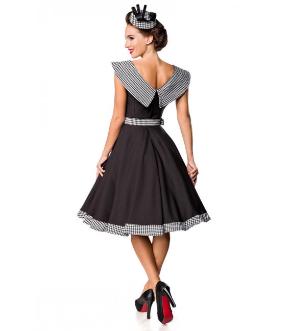 Premium Vintage Swing-Kleid schwarz/weiß - 50173 - Bild 3