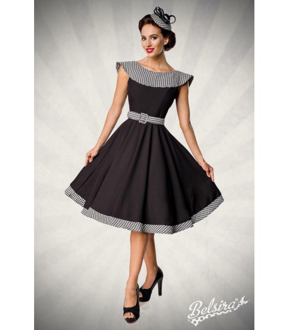 Premium Vintage Swing-Kleid schwarz/weiß - 50173 - Bild 6