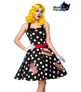Pop Art Kostüm: Pop Art Girl schwarz/weiß/rot - 80055 - Bild 1