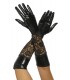 Wetlook-Handschuhe mit Spitze schwarz - 12446 - Bild 1