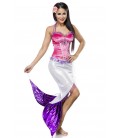 Mermaid Kostüm pink/silber - 14872